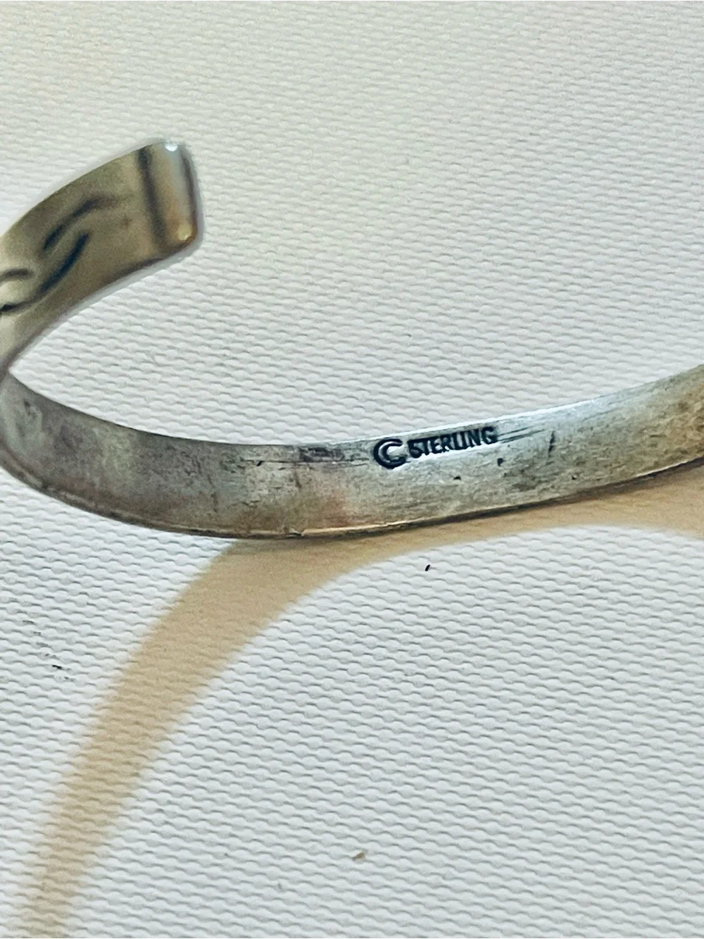 VTG Southwest Sterling Storyteller Pueblo Village Cuff Bracelet 13 G Sz 6-6.25”